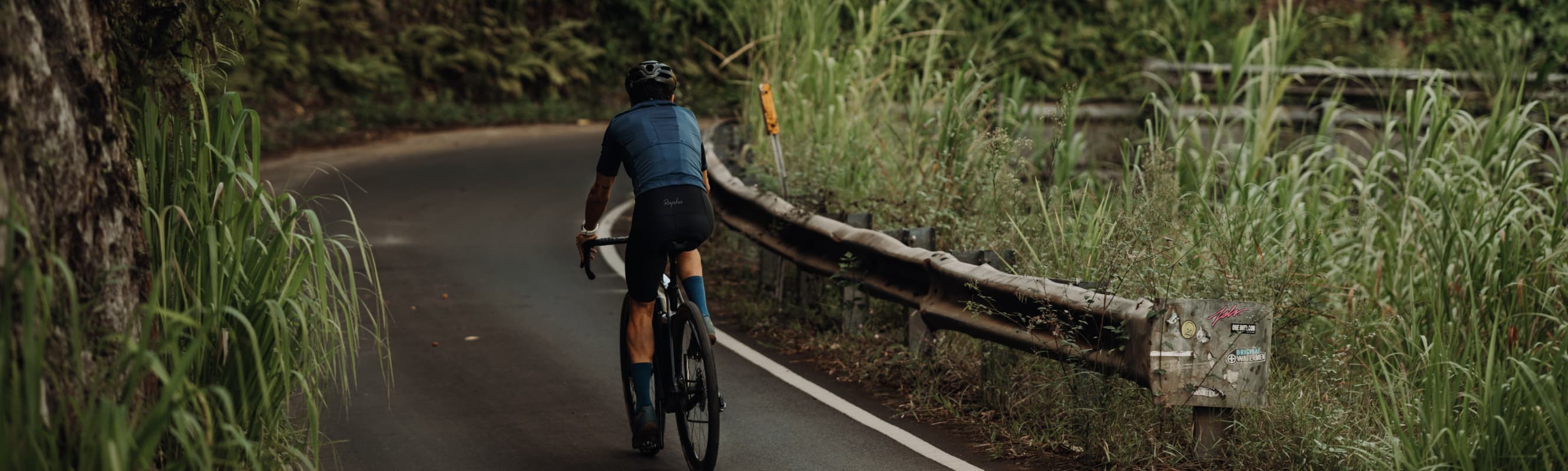 Vini riding through Maui jungle